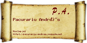 Pacurariu András névjegykártya